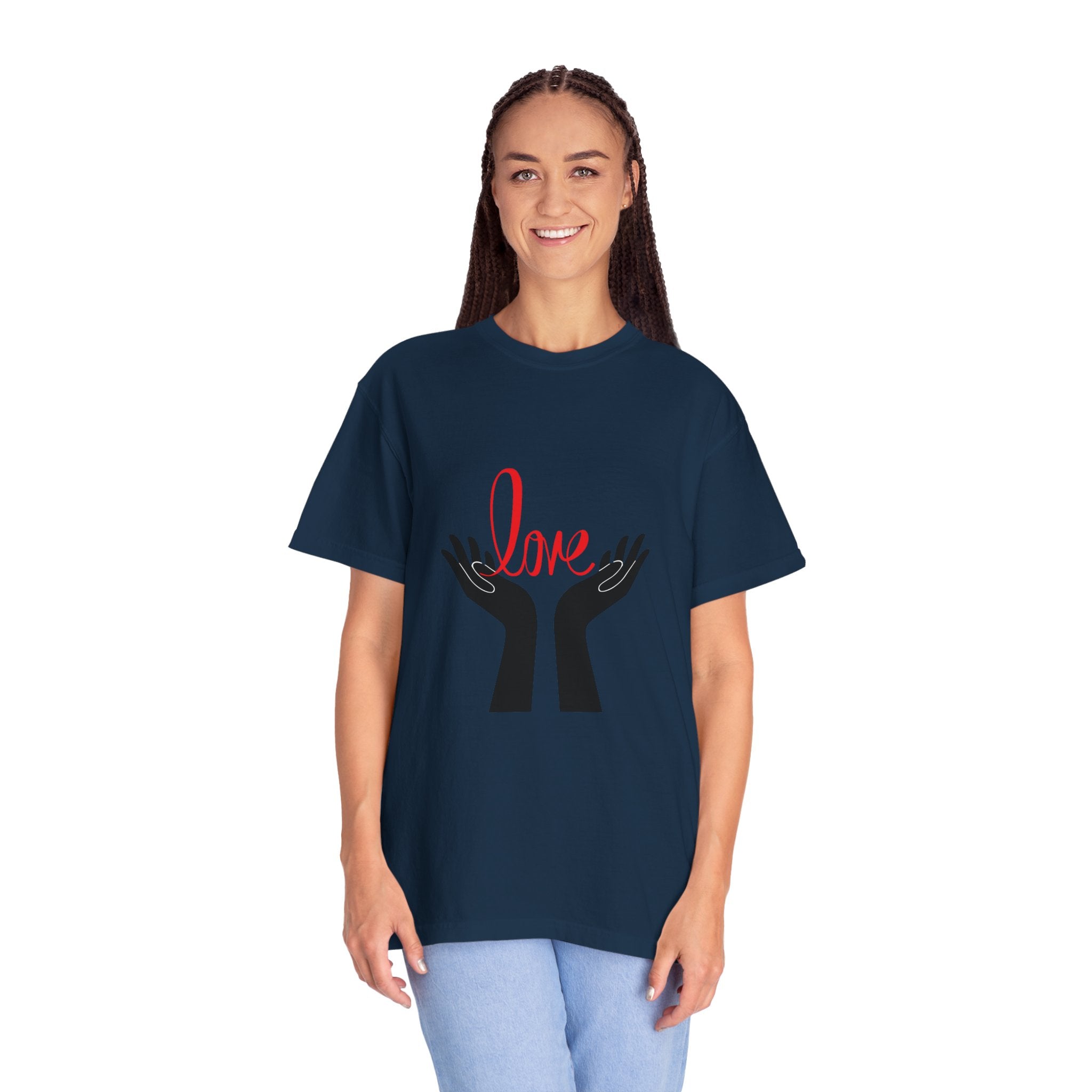 Love Hands T-Shirt — Minimalist Heart Hands Graphic Tee