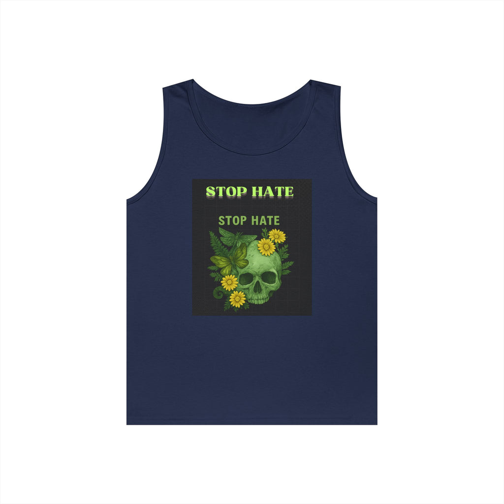 Stop Hate Floral Skull Tank Top — Anti-Hate Graphic Tank