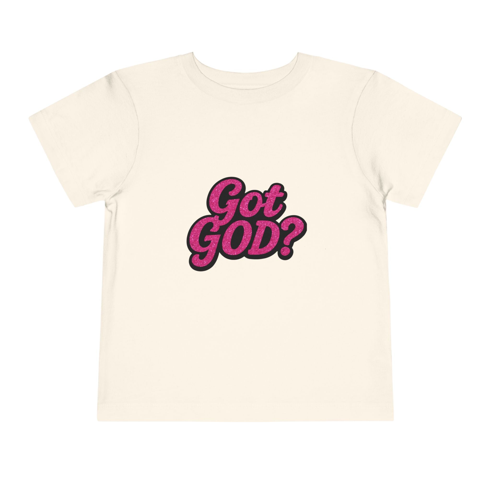 Toddler Tee - "Got GOD?" Pink Retro Christian Graphic Shirt