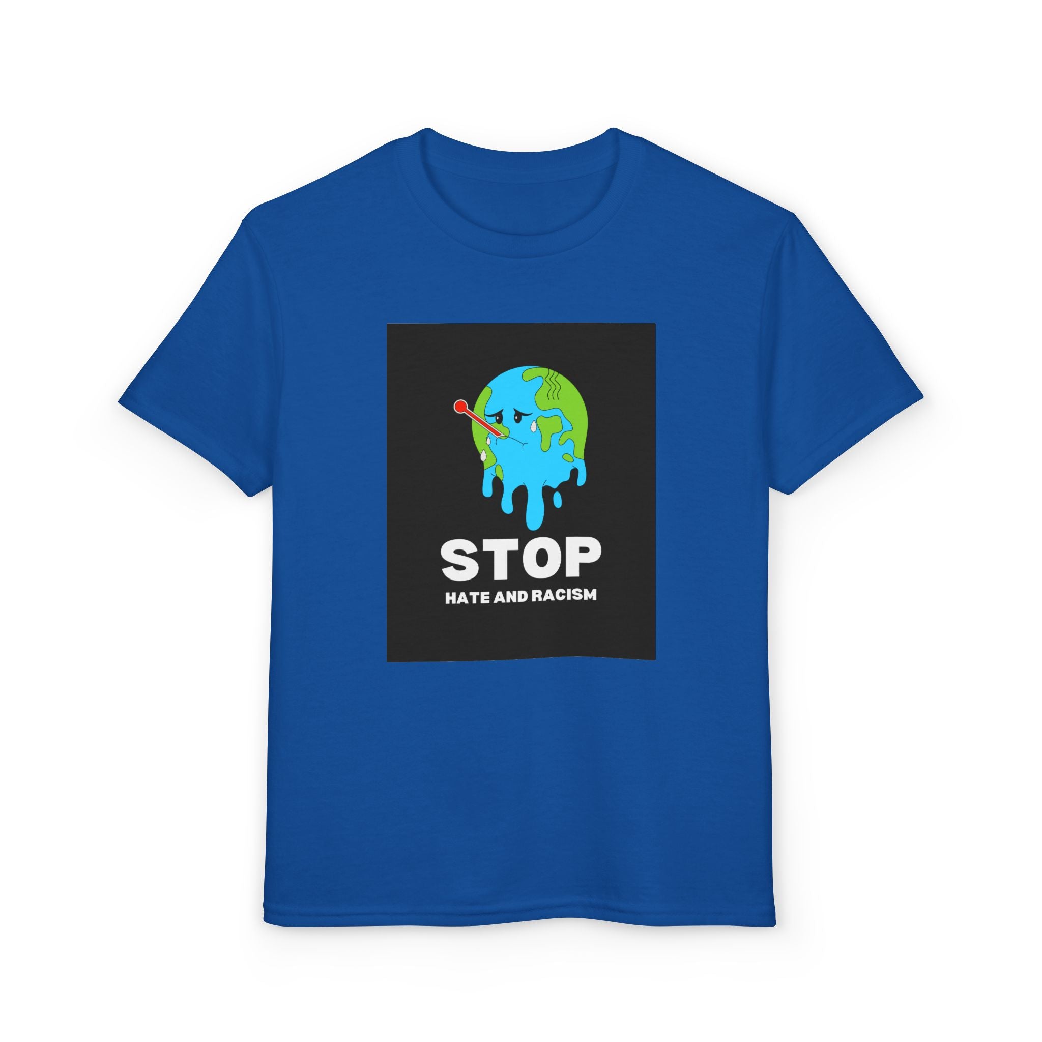 Youth T-Shirt — "STOP Hate and Racism" Earth Graphic Anti-Racism Tee