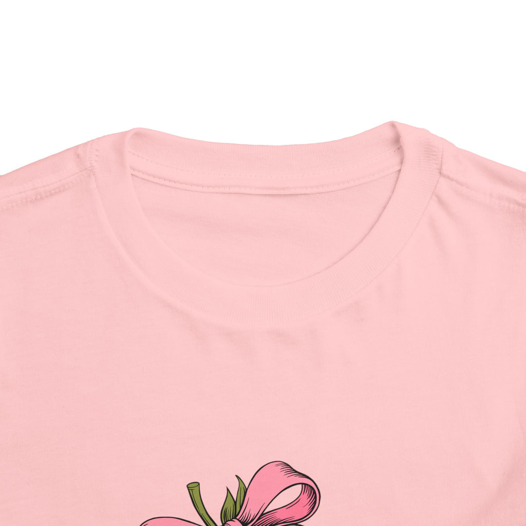 Toddler Tee — Pink Gift Strawberry Graphic "Stop Rockin and Rollin"