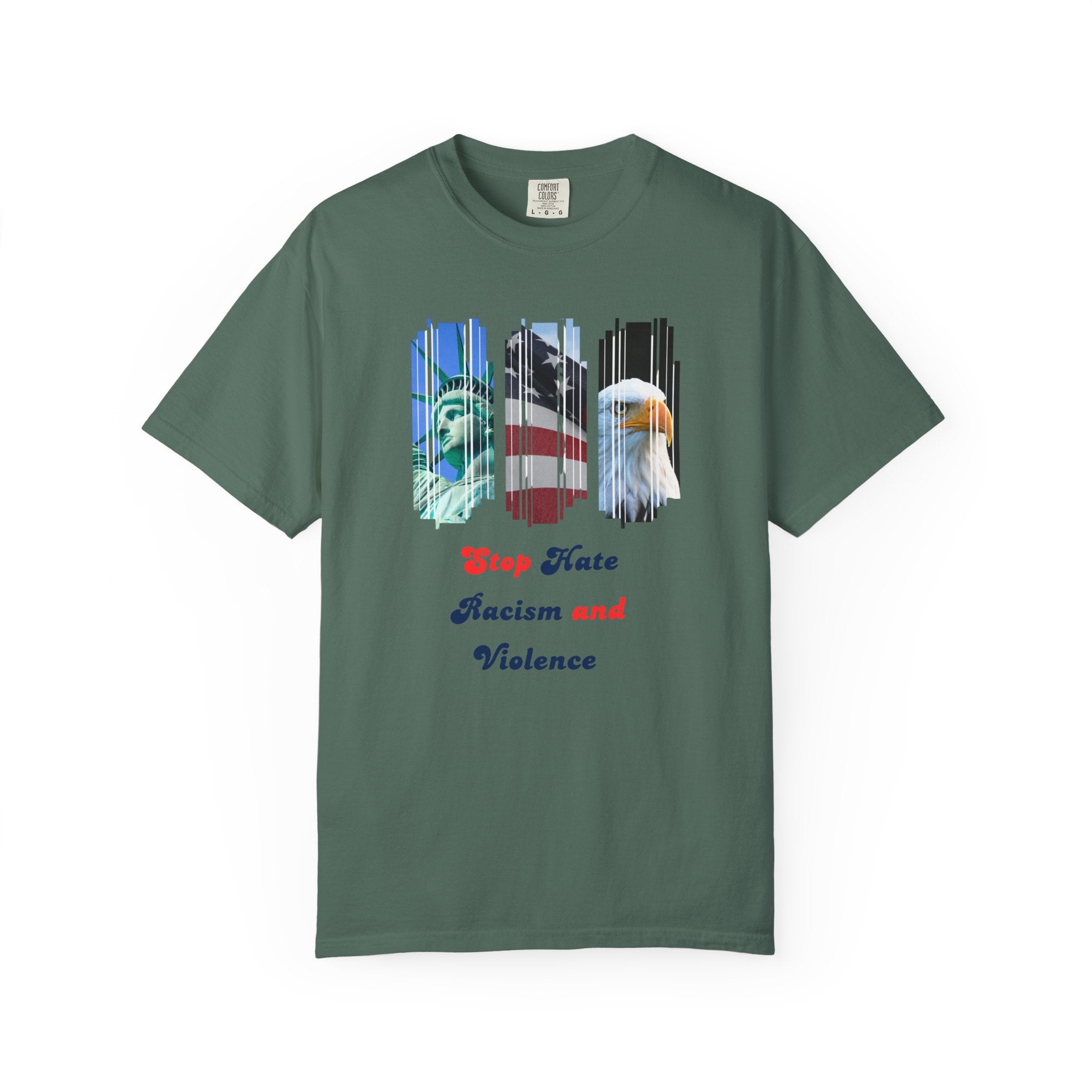 Patriotic 'Stop Hate Racism and Violence' T-Shirt
