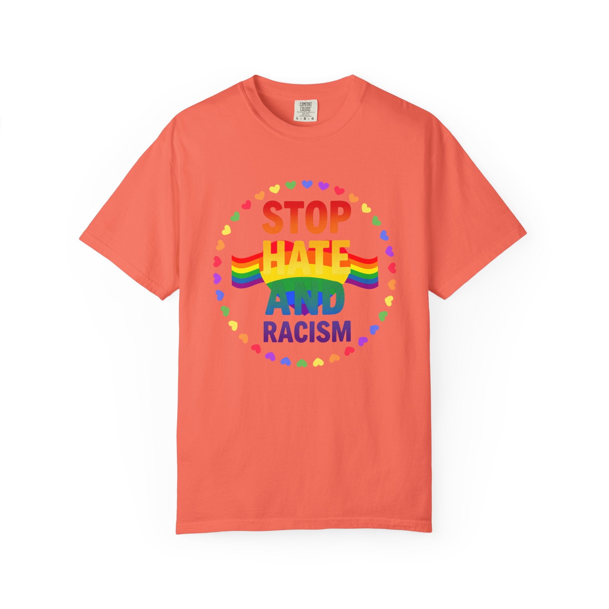 Stop Hate and Racism Rainbow T-Shirt