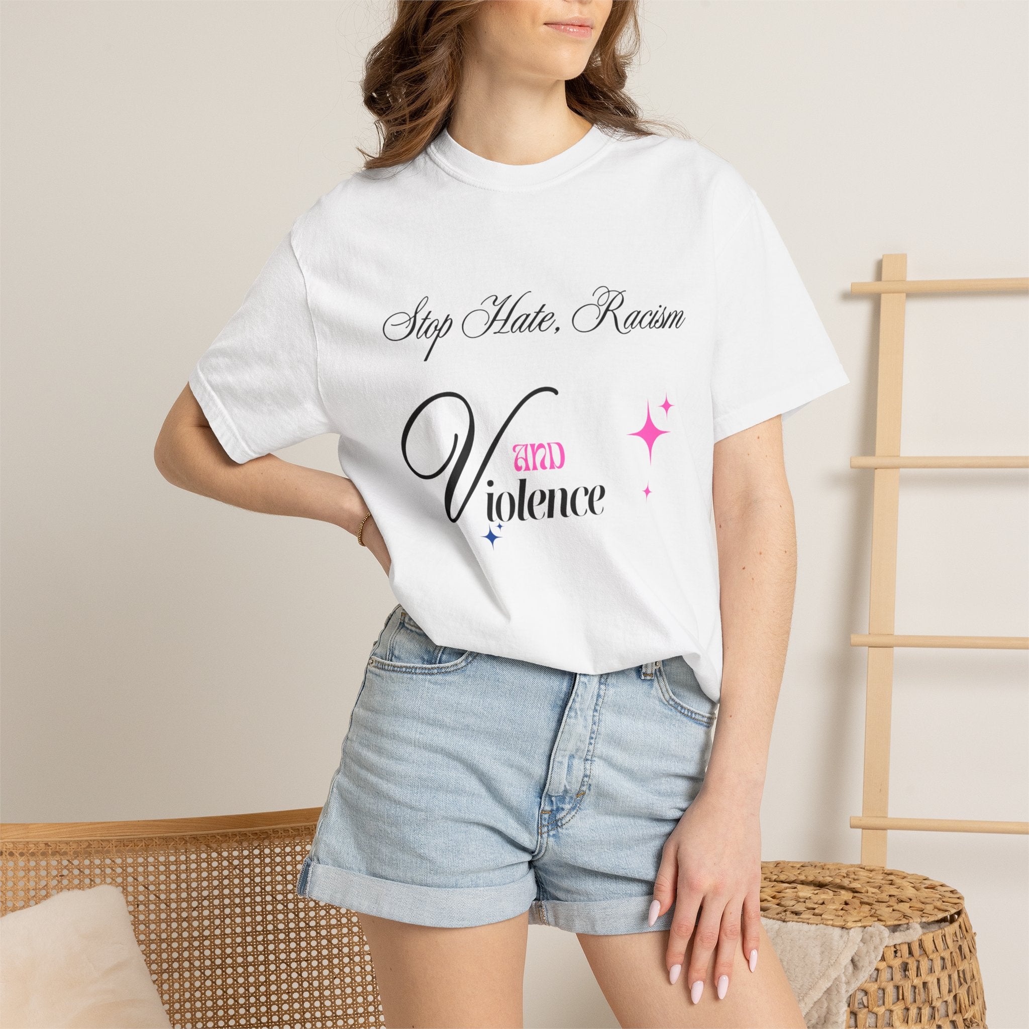 Stop Hate, Racism and Violence T-Shirt – Anti-Racism Awareness Tee