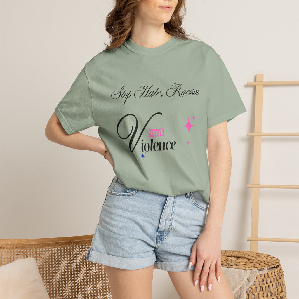 Stop Hate, Racism and Violence T-Shirt – Anti-Racism Awareness Tee