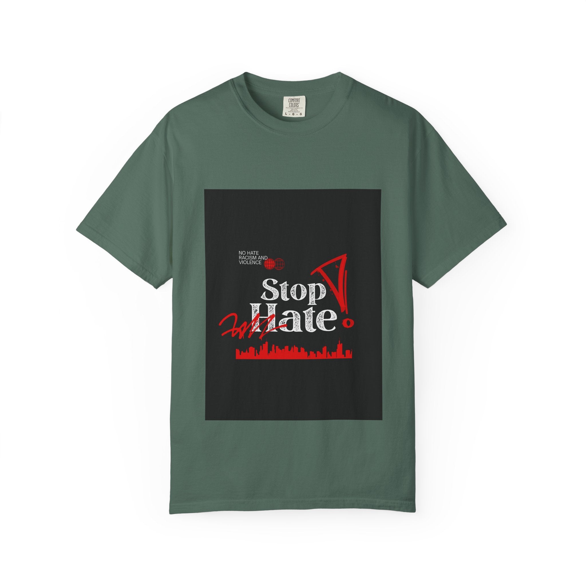 Stop Hate T-Shirt — Anti-Hate Protest Tee with Megaphone Graphic