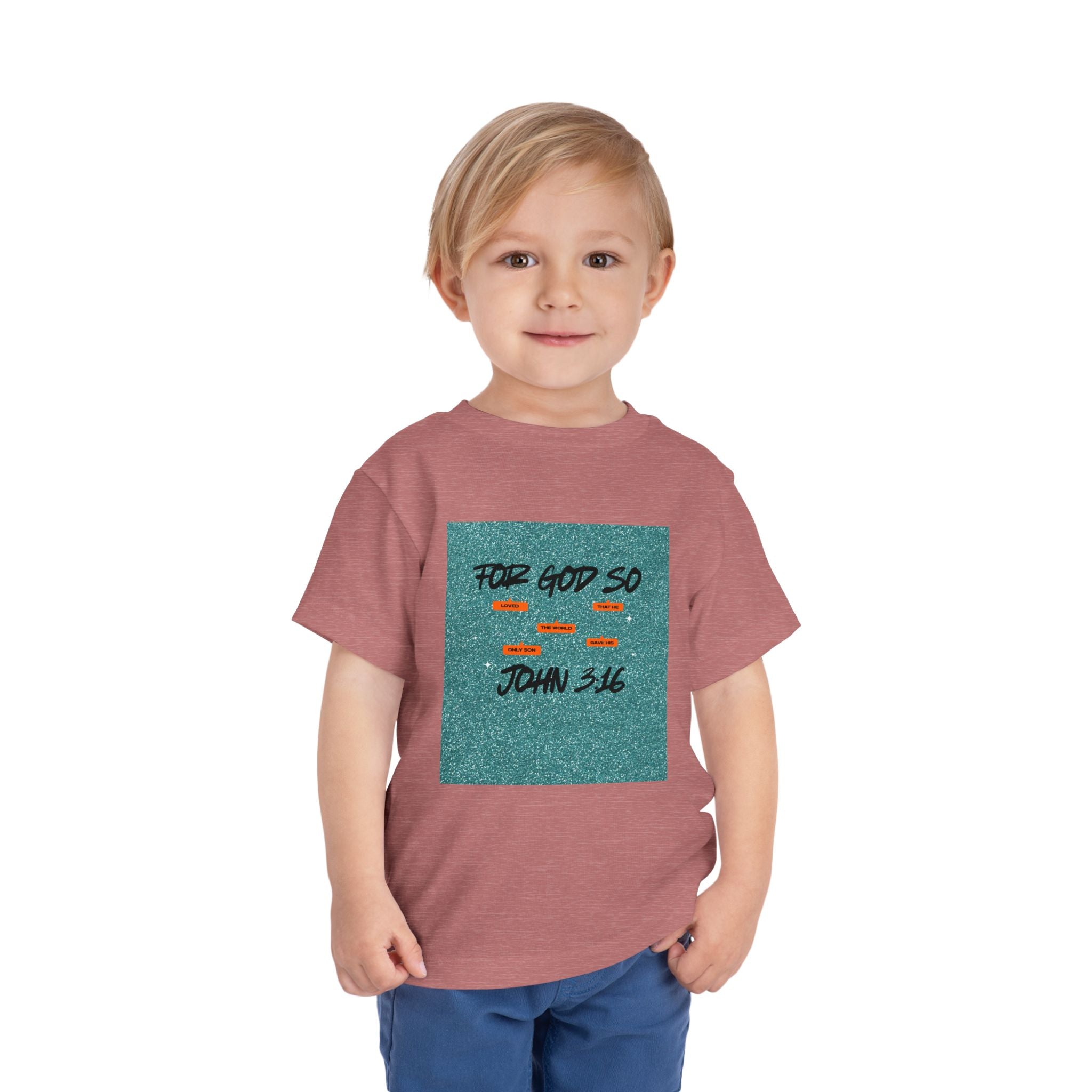 Toddler Tee — "For God So" John 3:16 Christian Kids Shirt