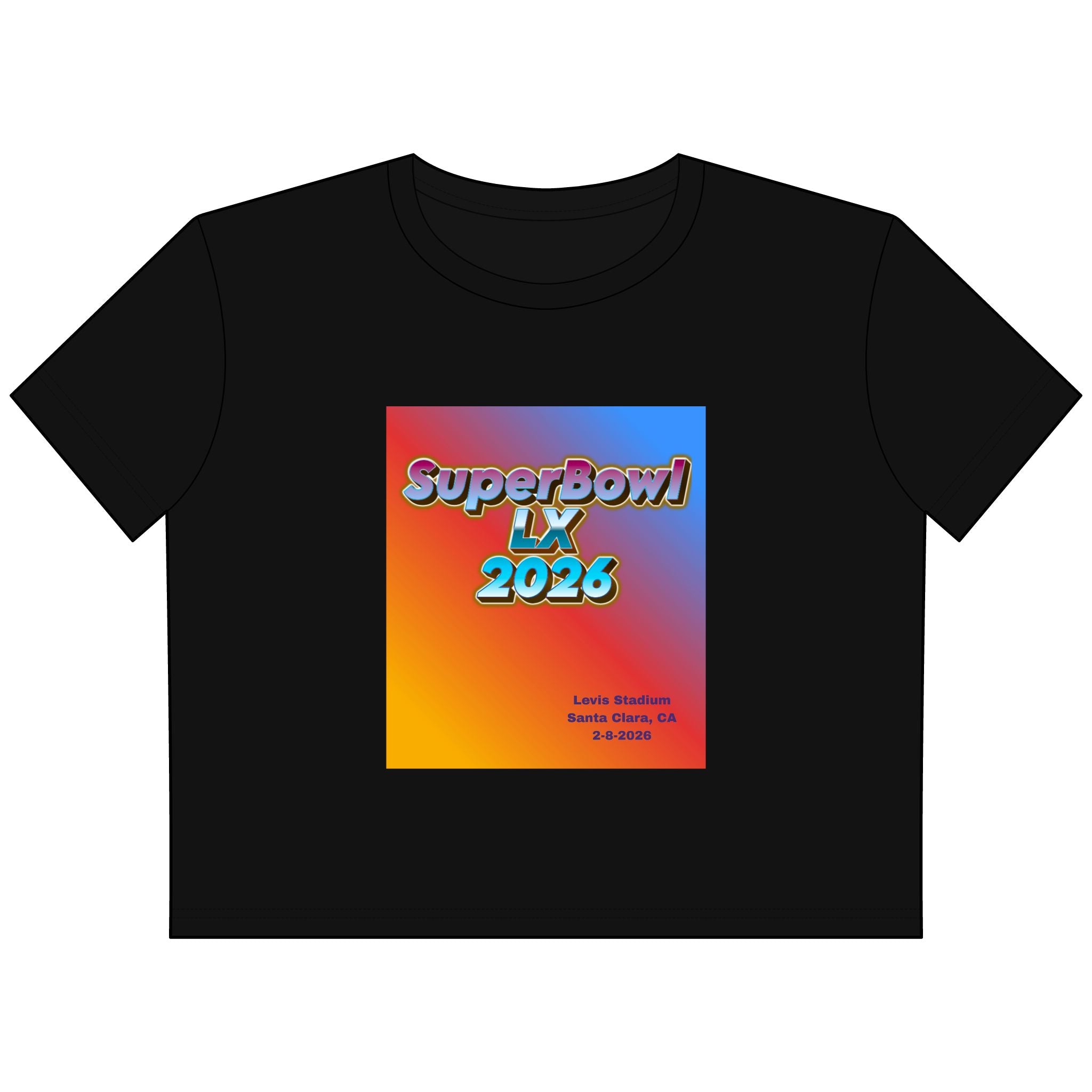 SuperBowl LX 2026 Cropped Tee — Gradient Game Day Top
