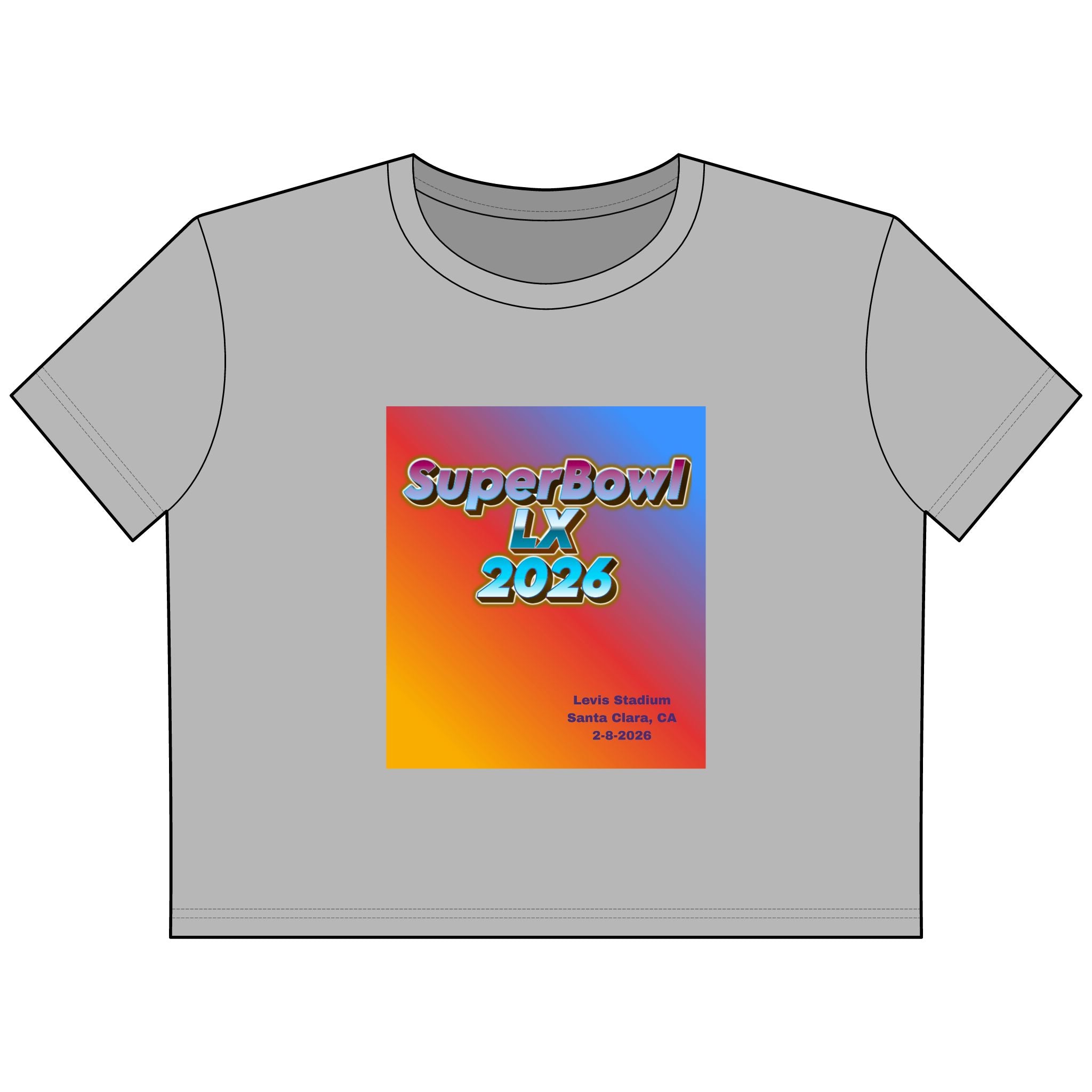 SuperBowl LX 2026 Cropped Tee — Gradient Game Day Top