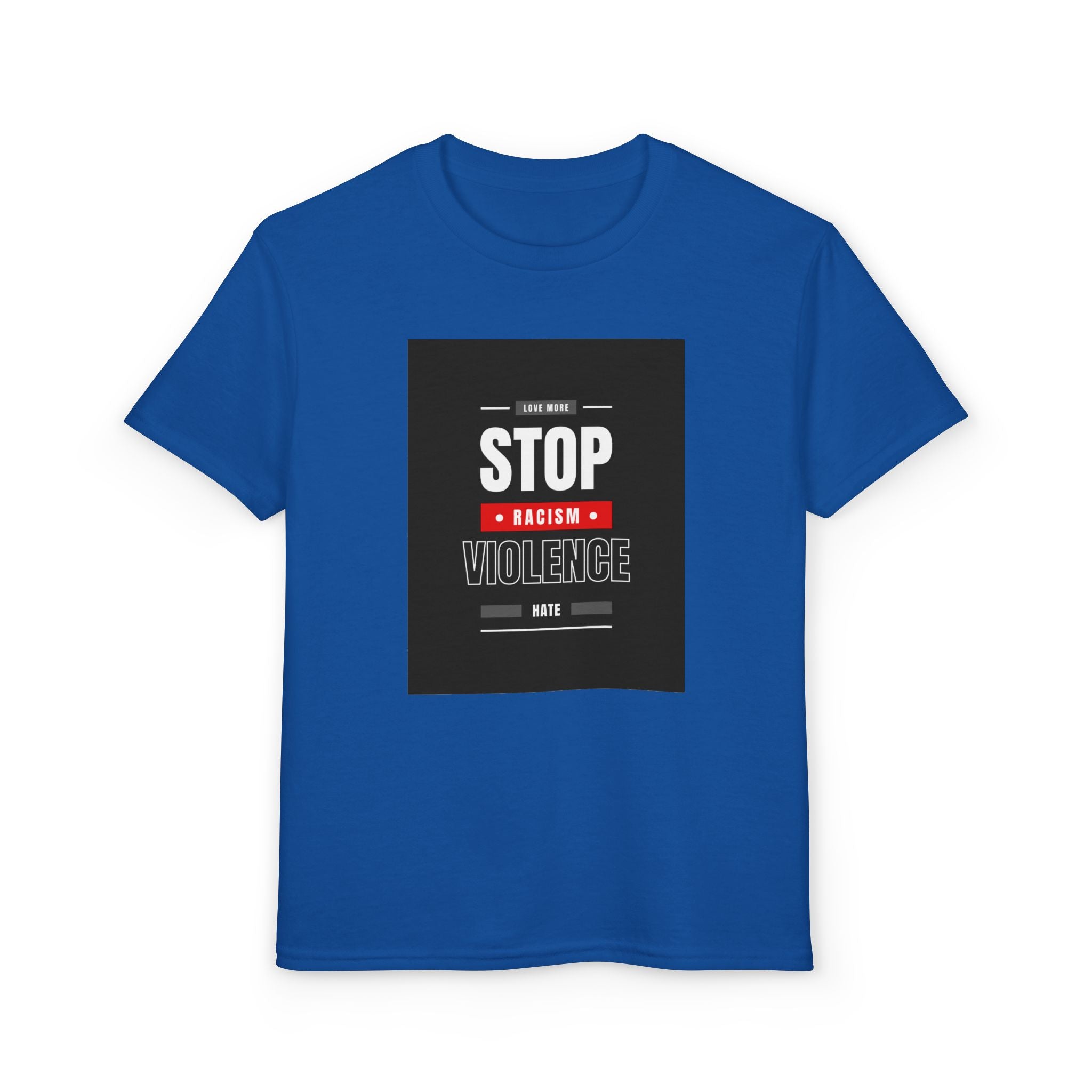 Youth T-Shirt — "Stop Racism Stop Violence" Graphic Tee