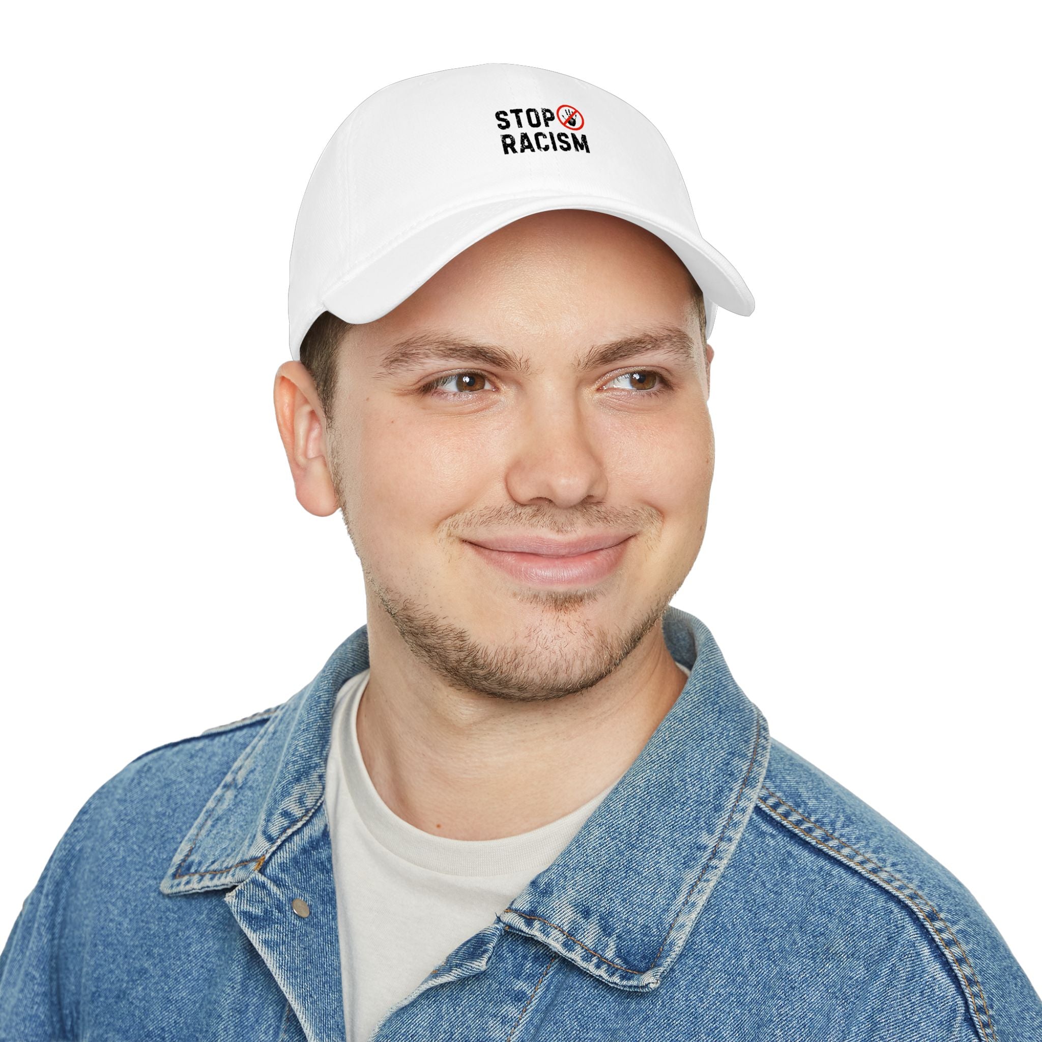 Stop Racism Baseball Cap – Red Low Profile Anti-Racism Hat