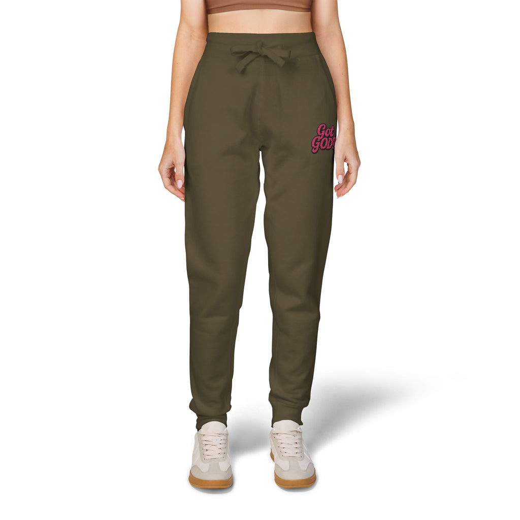 Embroidered 'Get Yours' Fleece Sweatpants — Cozy White Joggers