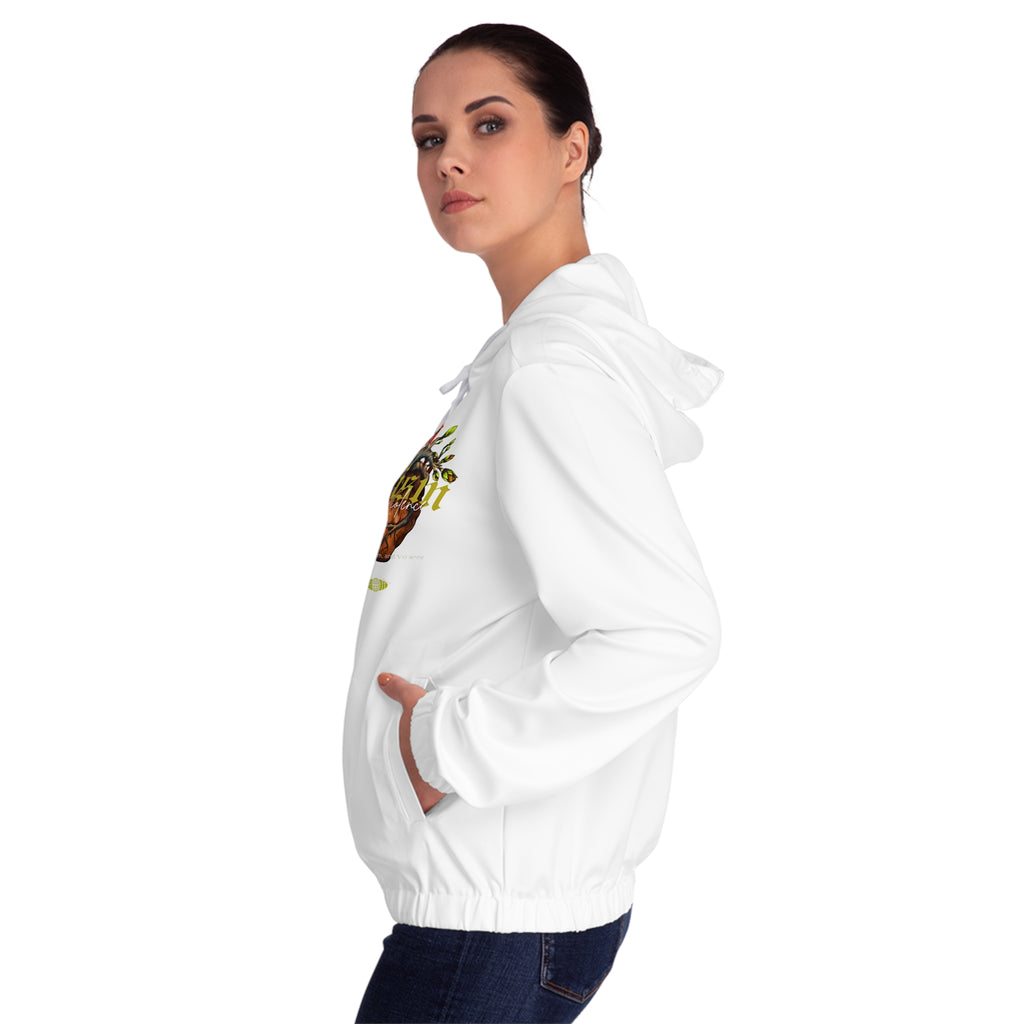 Heart & Herbs Graphic Zip-Up Hoodie — Botanical Heart Design