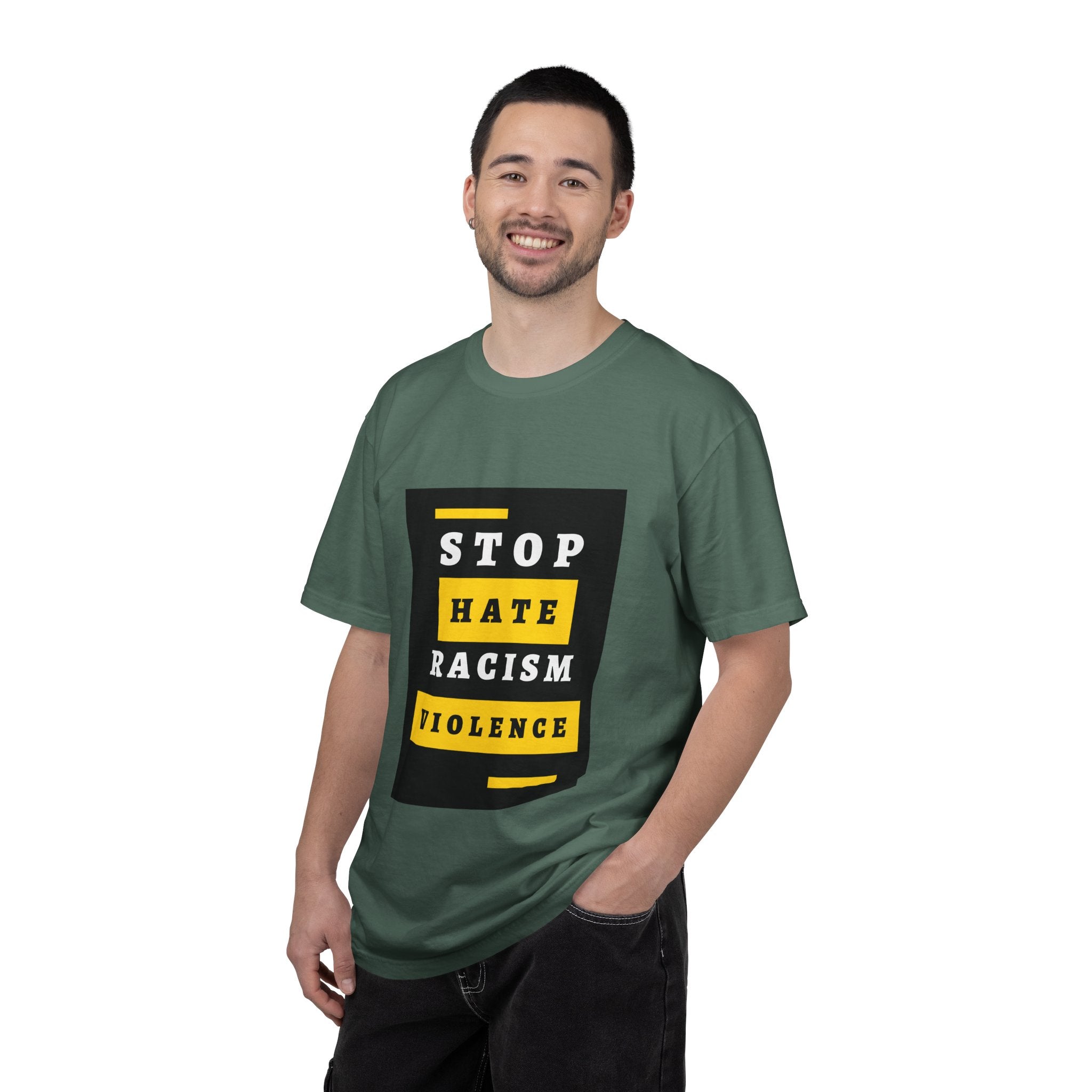 Stop Hate Racism Violence T-Shirt — Anti-Racism Message Tee
