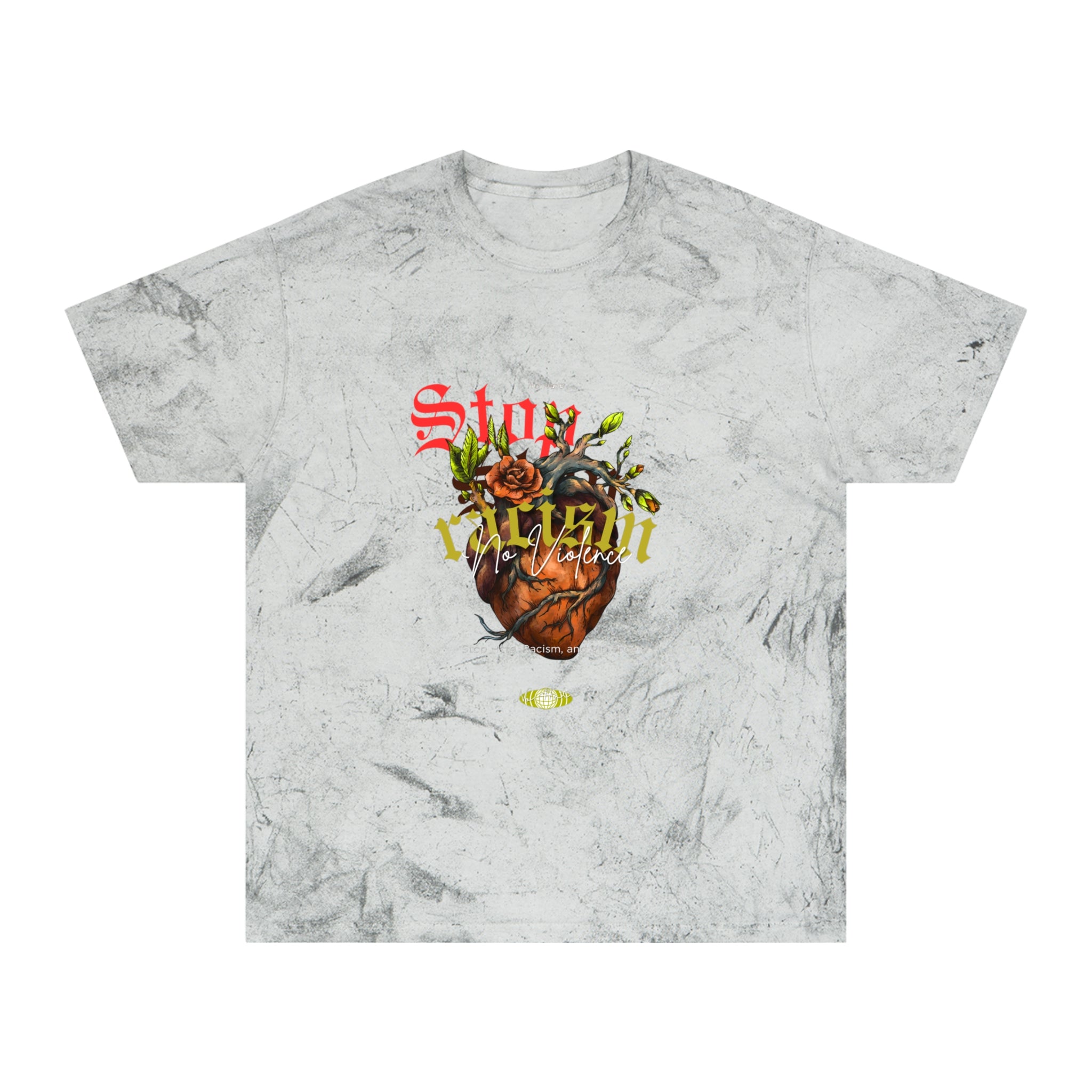 Vintage Heart & Rose Graphic T-Shirt — "Stay Alive" Acid Wash Tee