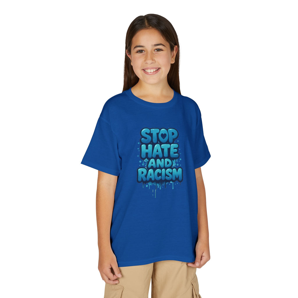Stop Hate and Racism Youth T-Shirt — Anti-Racism Message Tee
