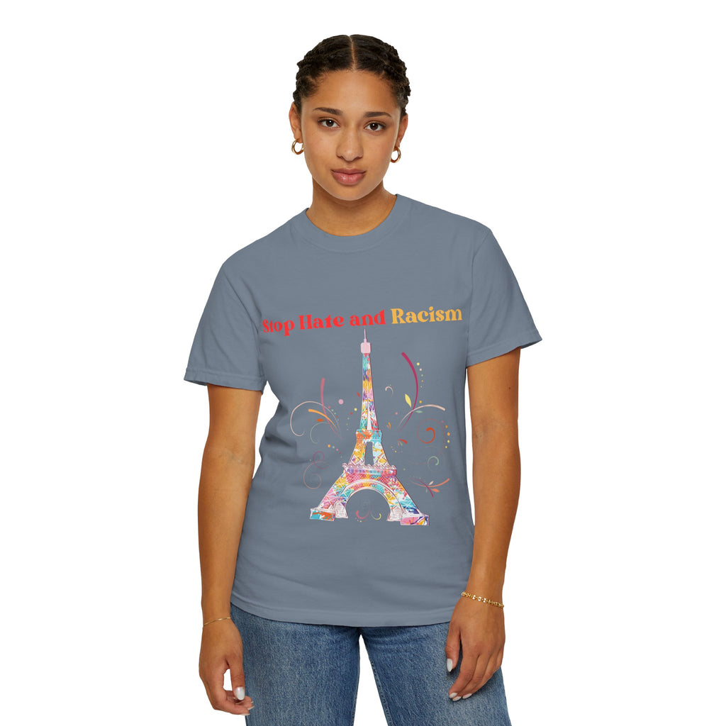 Stop Hate and Racism Eiffel Tower T-Shirt
