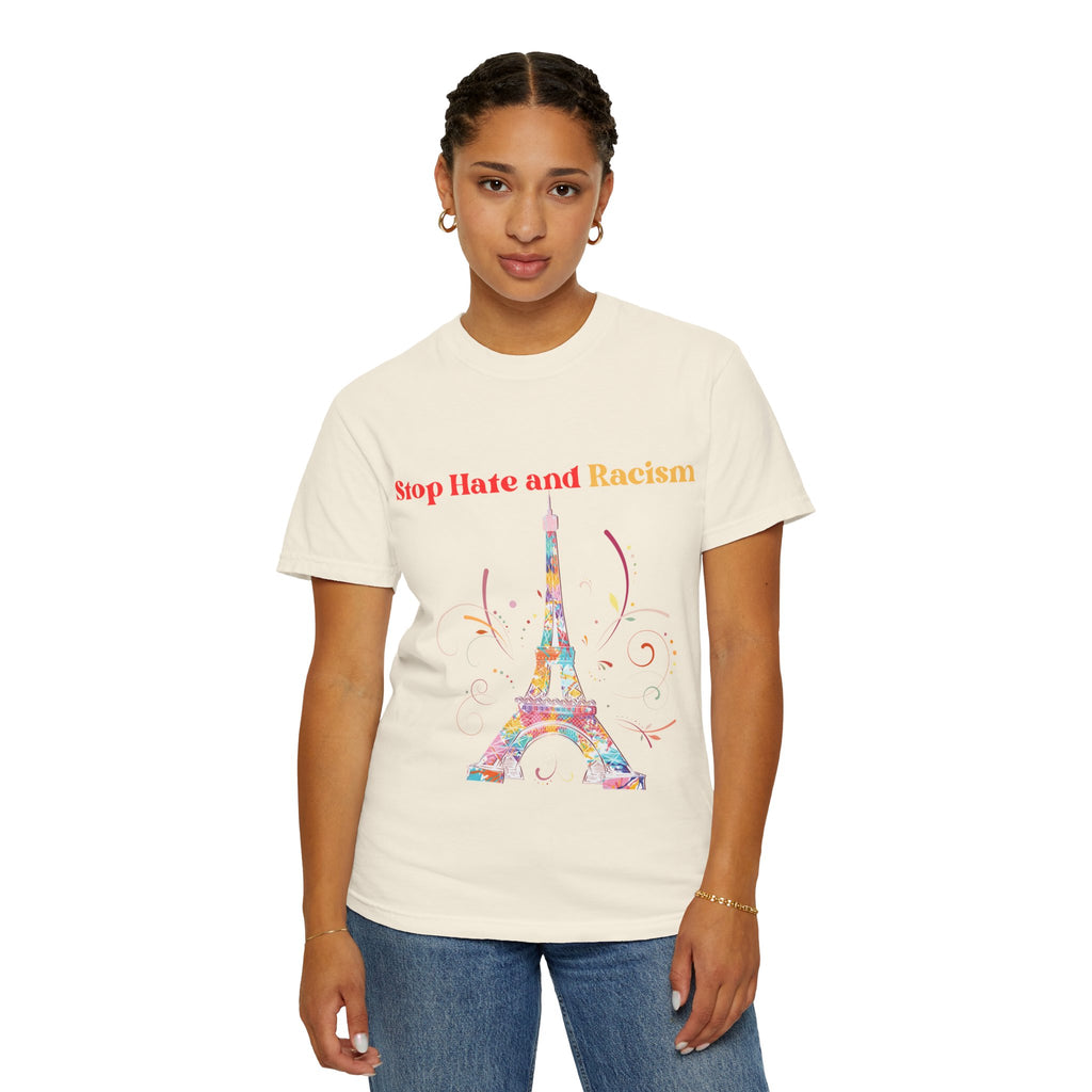 Stop Hate and Racism Eiffel Tower T-Shirt