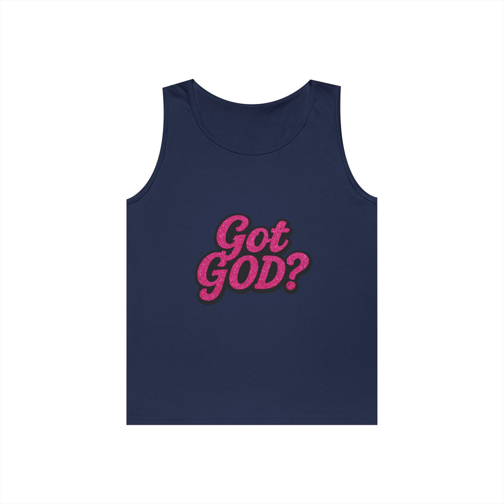 Got God? Pink Retro Graphic Tank Top — Christian Faith Statement Tee