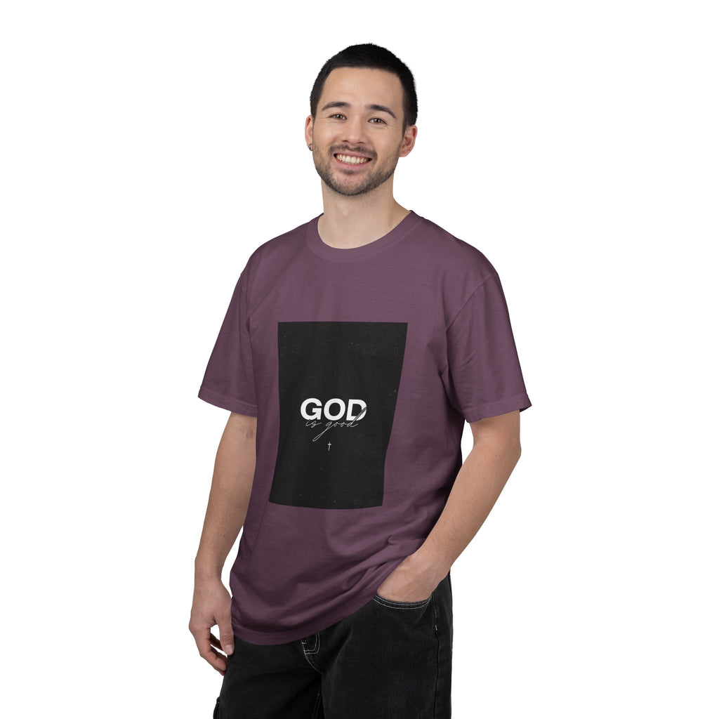 God Typography T-Shirt — Minimal Black Square Graphic Tee