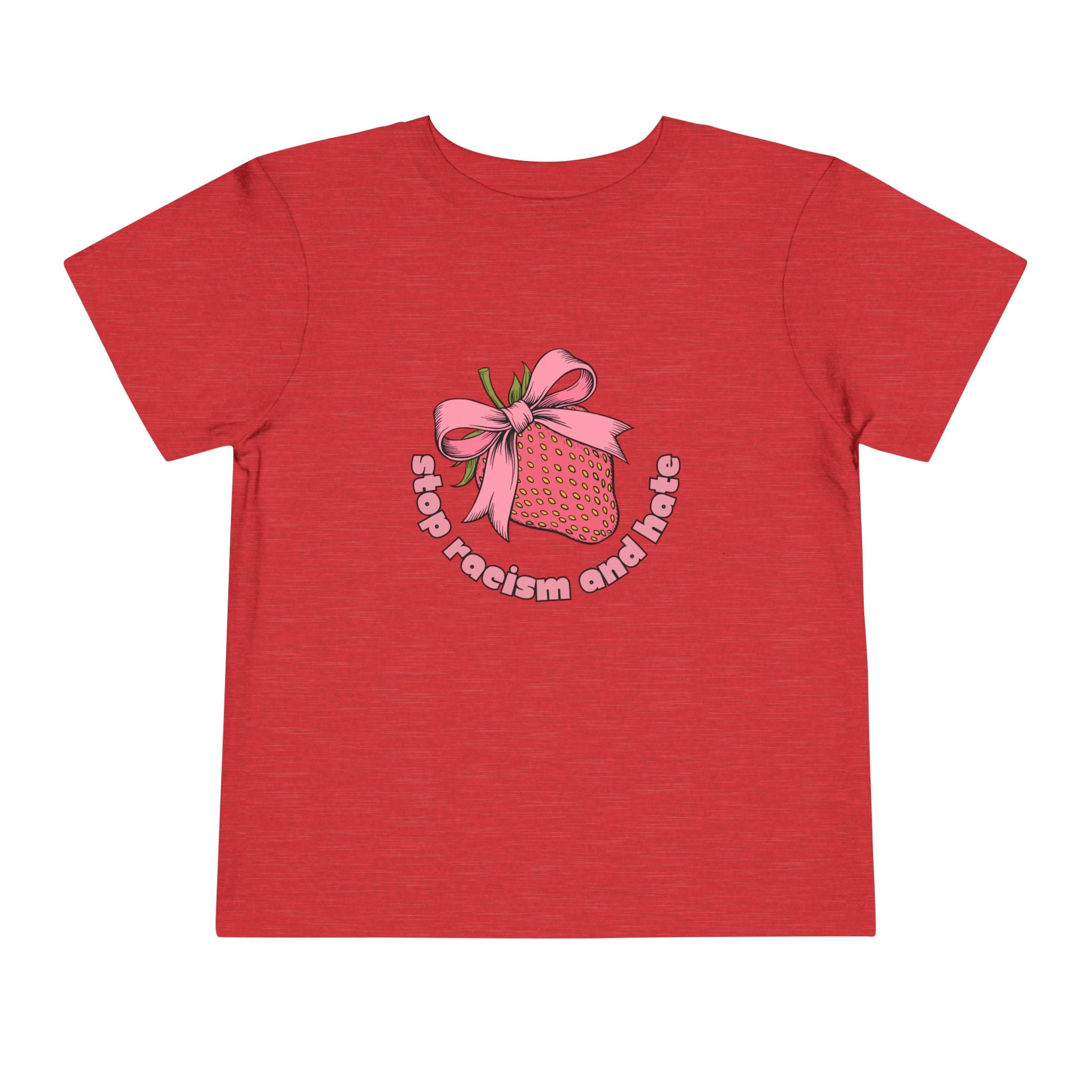 Toddler Tee — Pink Gift Strawberry Graphic "Stop Rockin and Rollin"