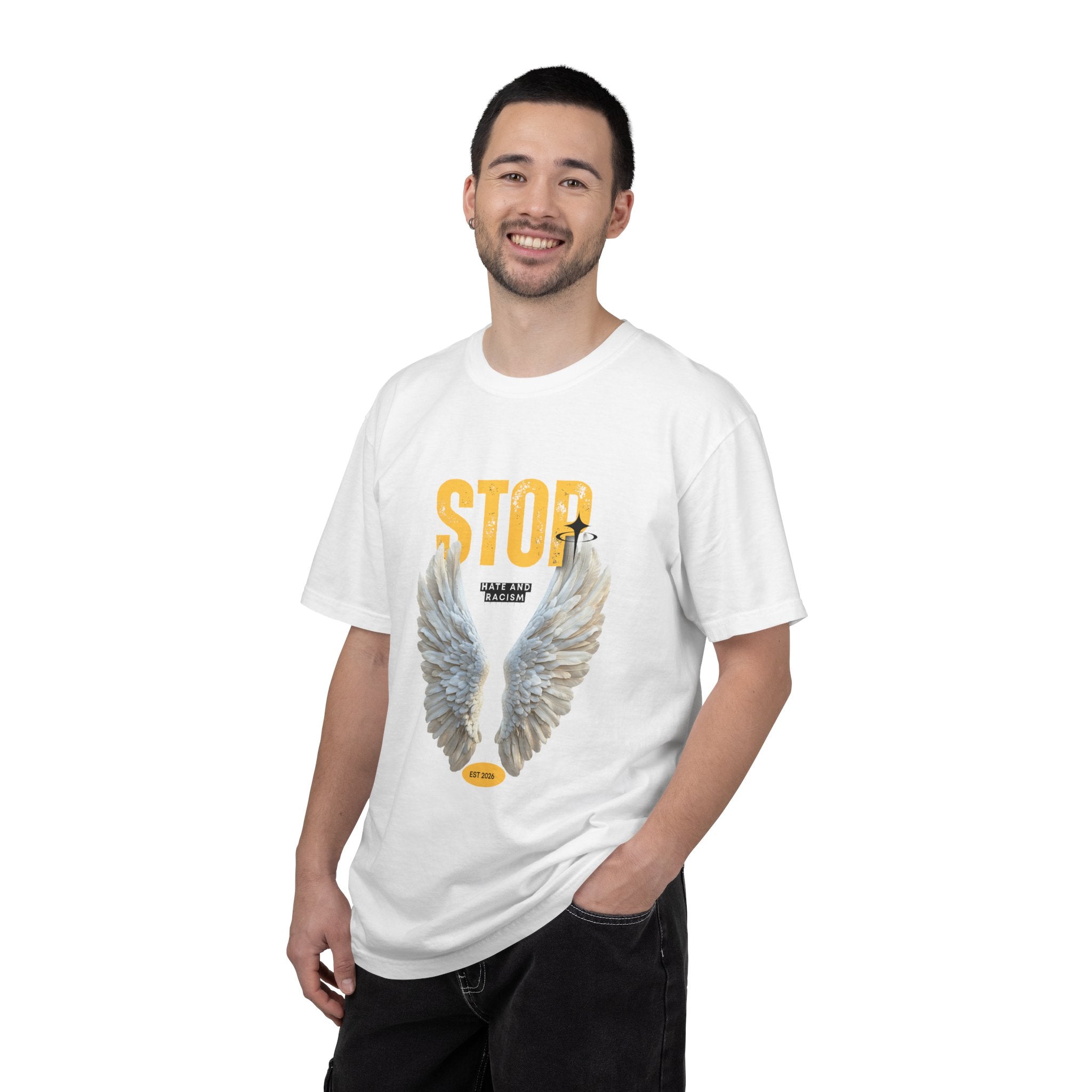 Angel Wings "STOP" Graphic T‑Shirt