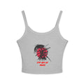 Spaghetti Tank Top – Grunge Red Rose Graphic "Stop Wishing Start"
