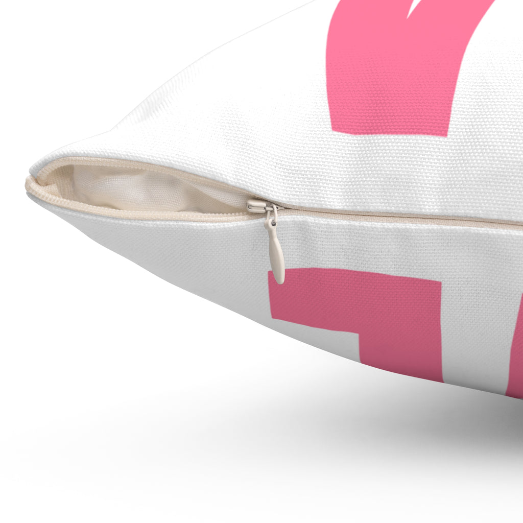 Square Pillow — "LOVE" Teddy Design with "Stop Hate" Script