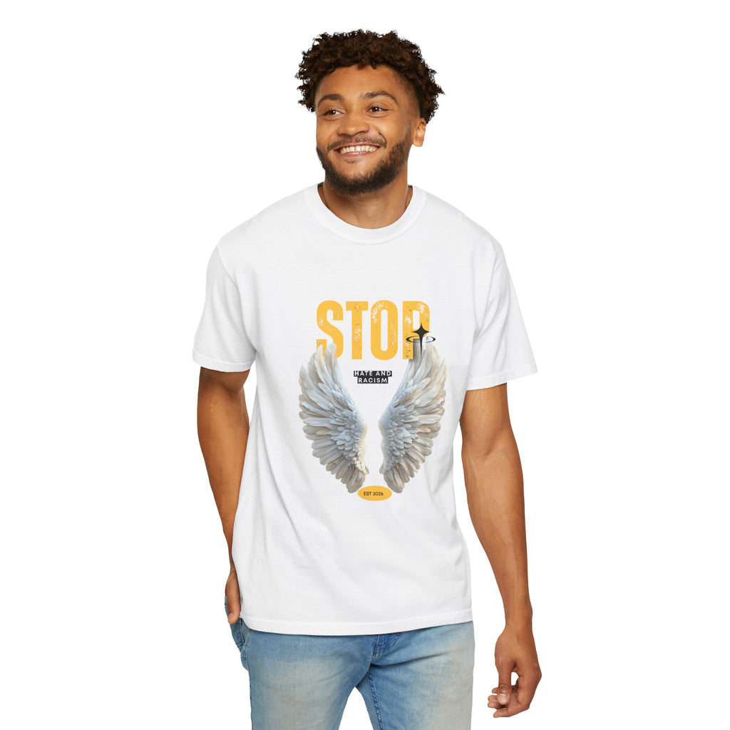Angel Wings "STOP" Graphic T‑Shirt