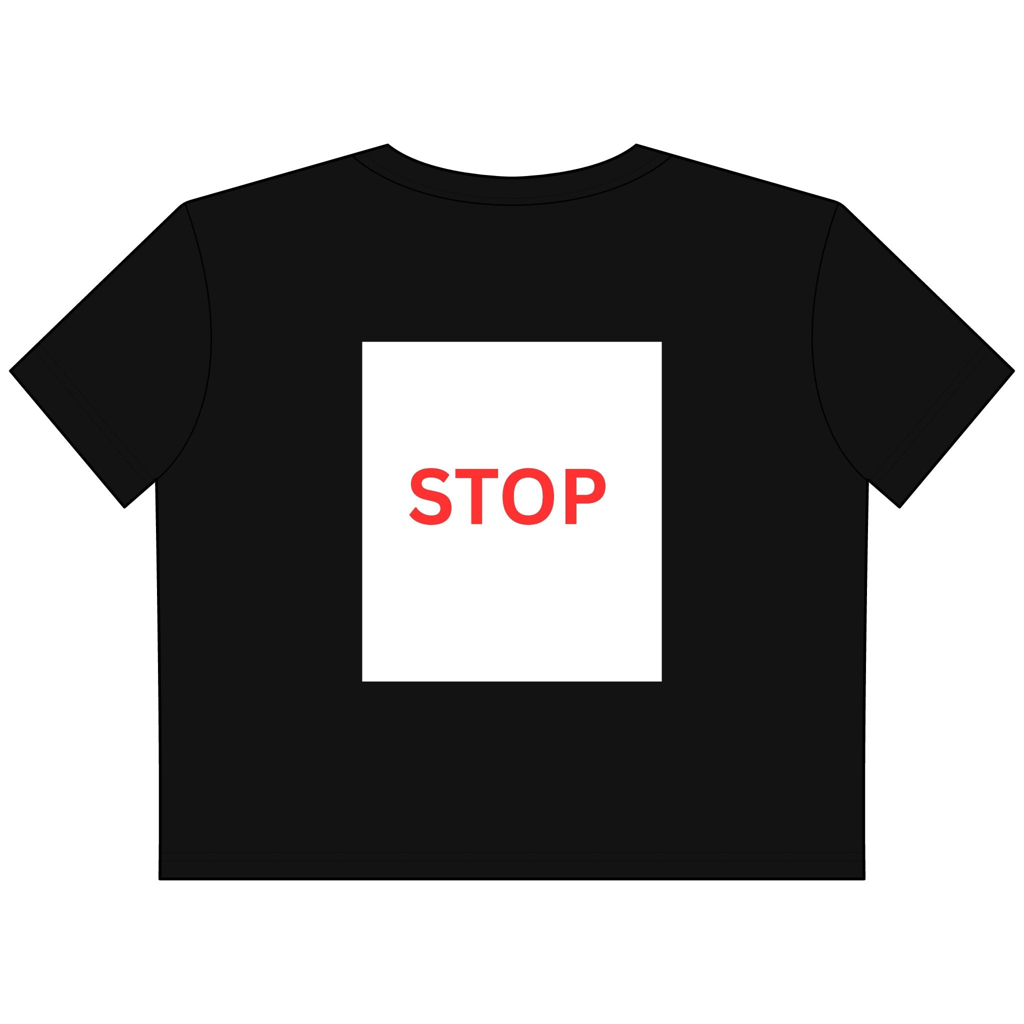 Jesus Says STOP Cropped Tee — Christian Graphic Women's Boxy Shirt