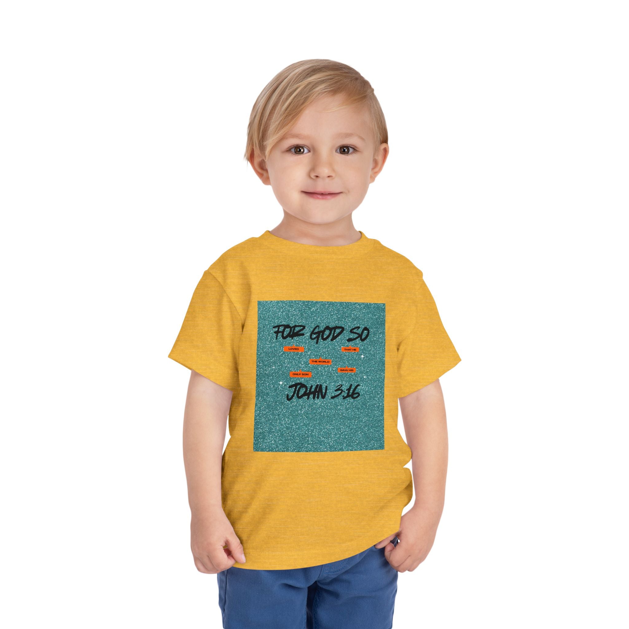 Toddler Tee — "For God So" John 3:16 Christian Kids Shirt
