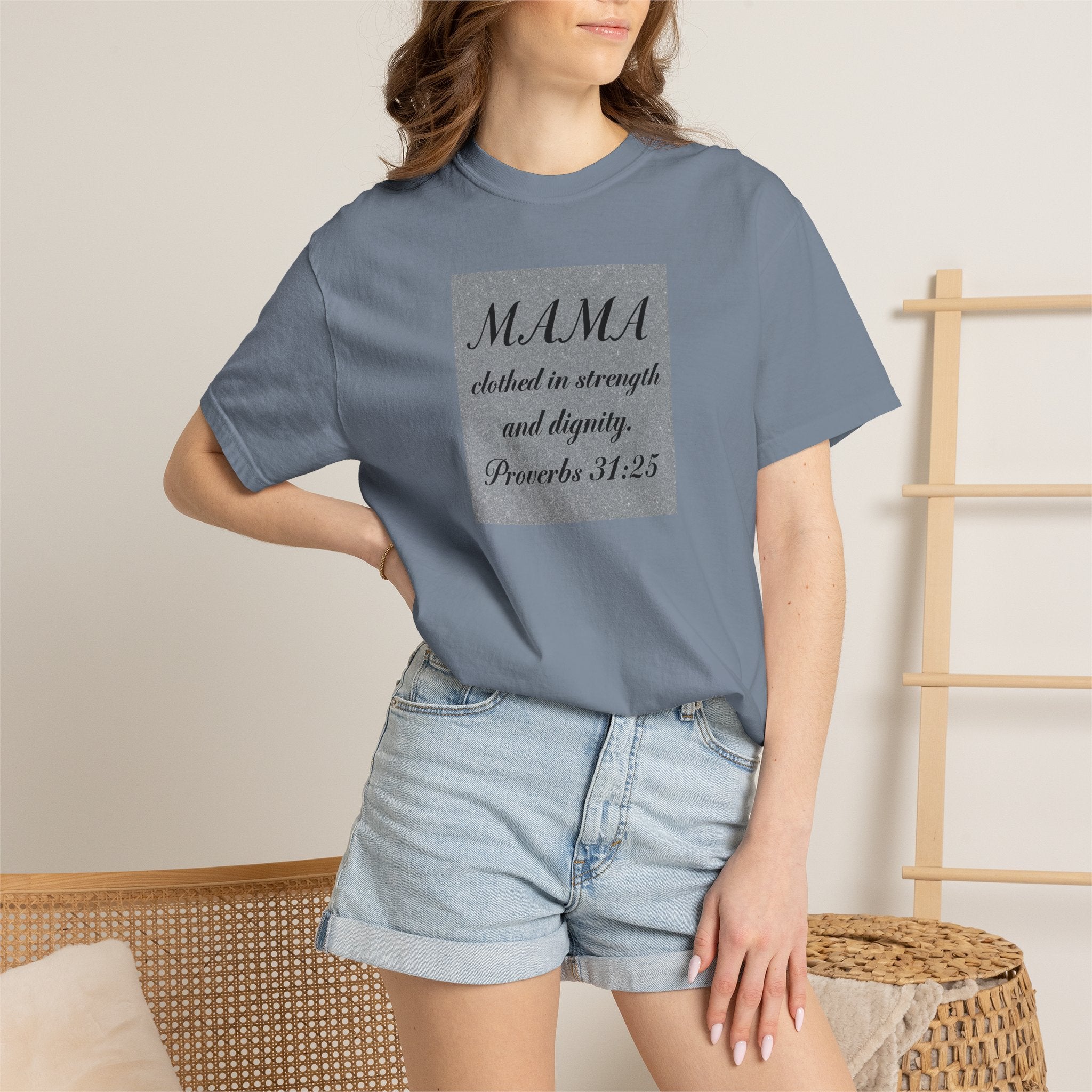 Mama Proverbs 31:25 T-Shirt — 'Clothed in Strength and Dignity' Christian Mom Tee