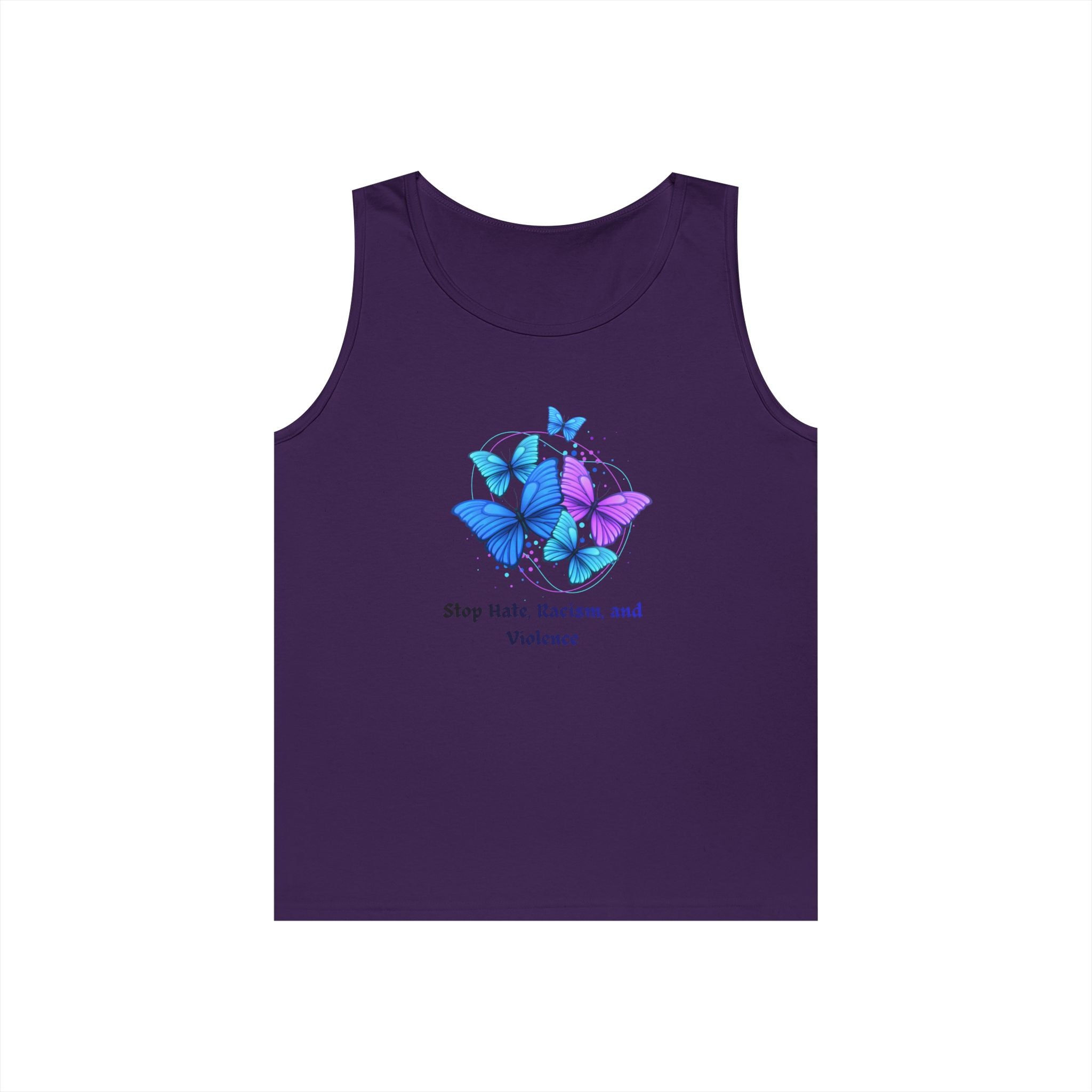 Butterfly Peace Tank Top — "Stop Hate, Racism, and Violence" Graphic Tank