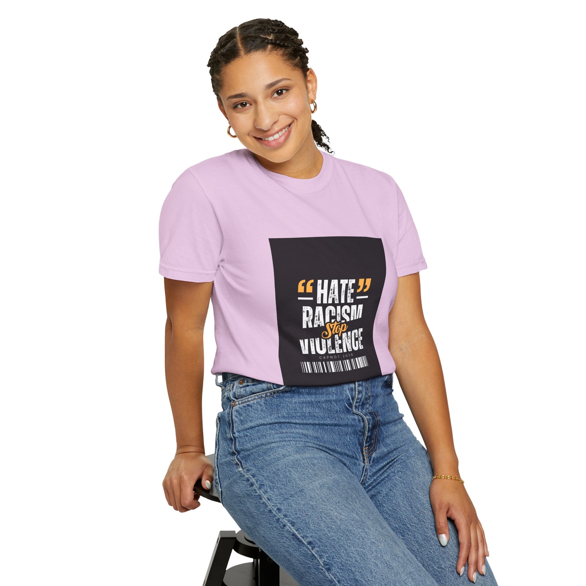 Anti-Racism T-Shirt — "Hate Racism Stop Violence" Graphic Tee