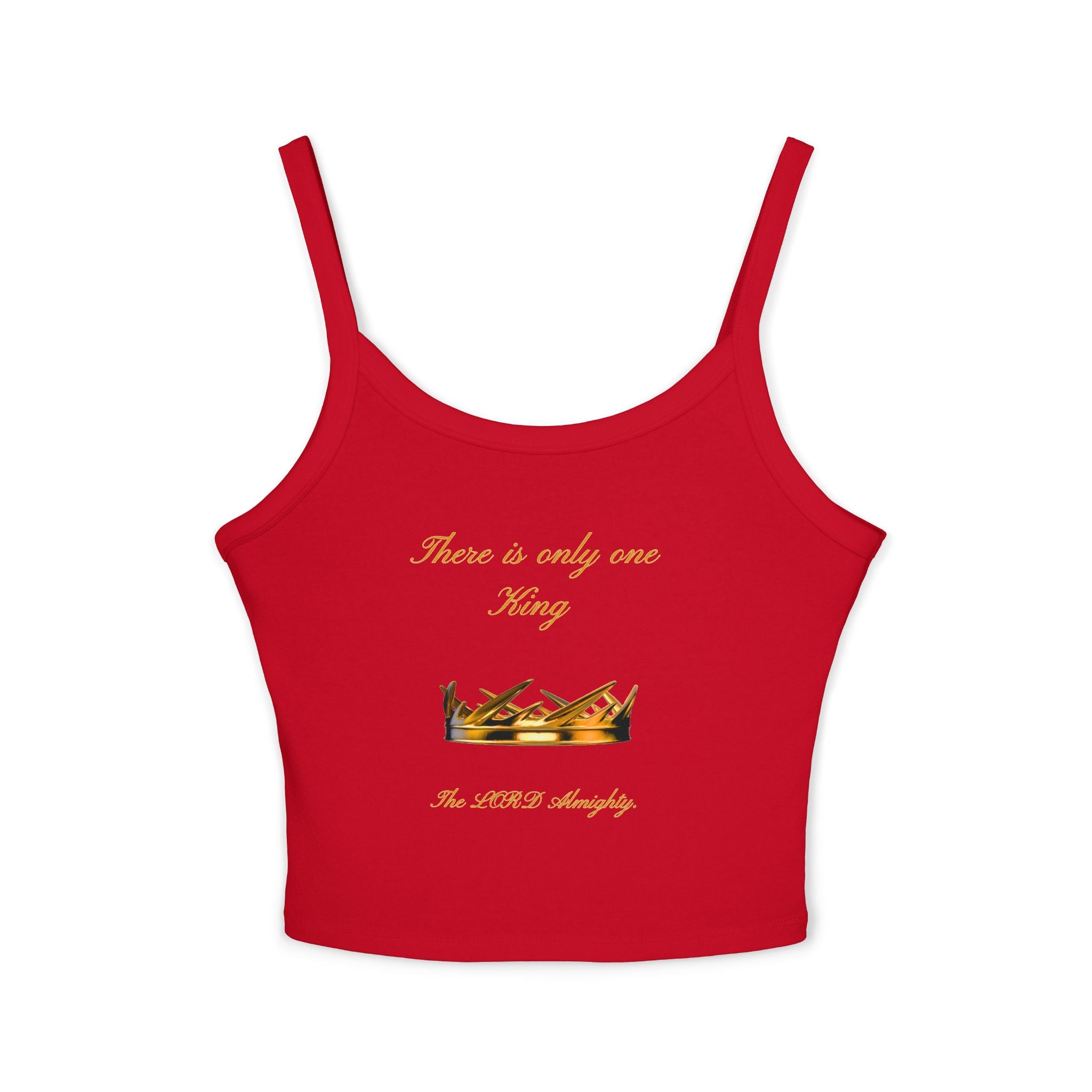Women's Crop Tank Top - 'There is only one King' Gold Crown Spiritual Faith Graphic