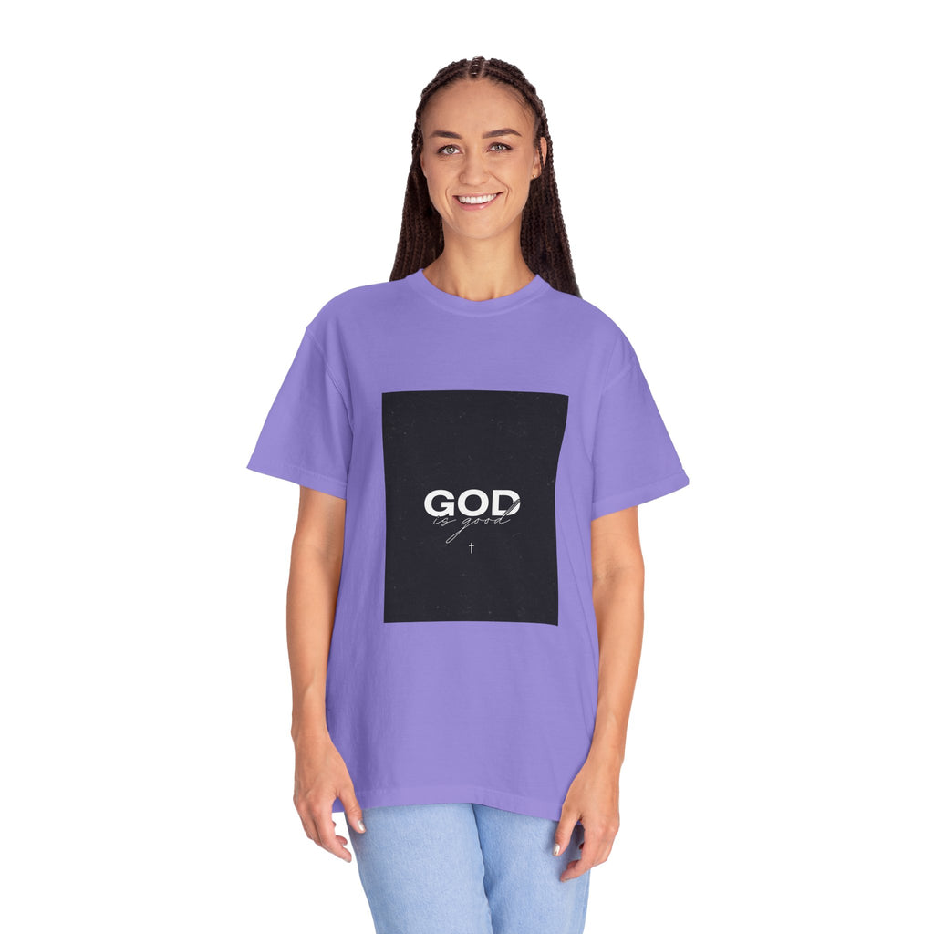God Typography T-Shirt — Minimal Black Square Graphic Tee