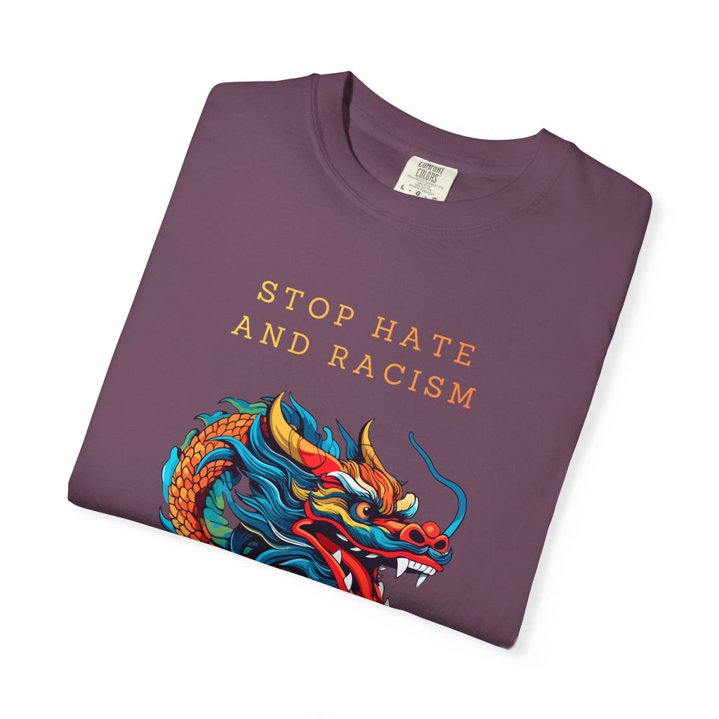T-Shirt — 'Stop Hate and Racism, No Violence' Dragon Graphic Tee