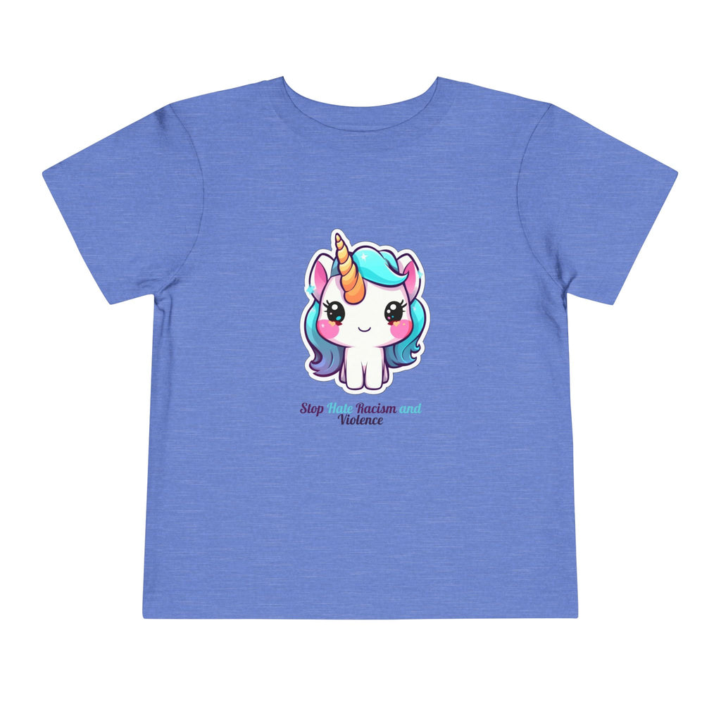 Toddler Tee — Cute Rainbow Unicorn "Stay Positive and Believe" Kids Shirt