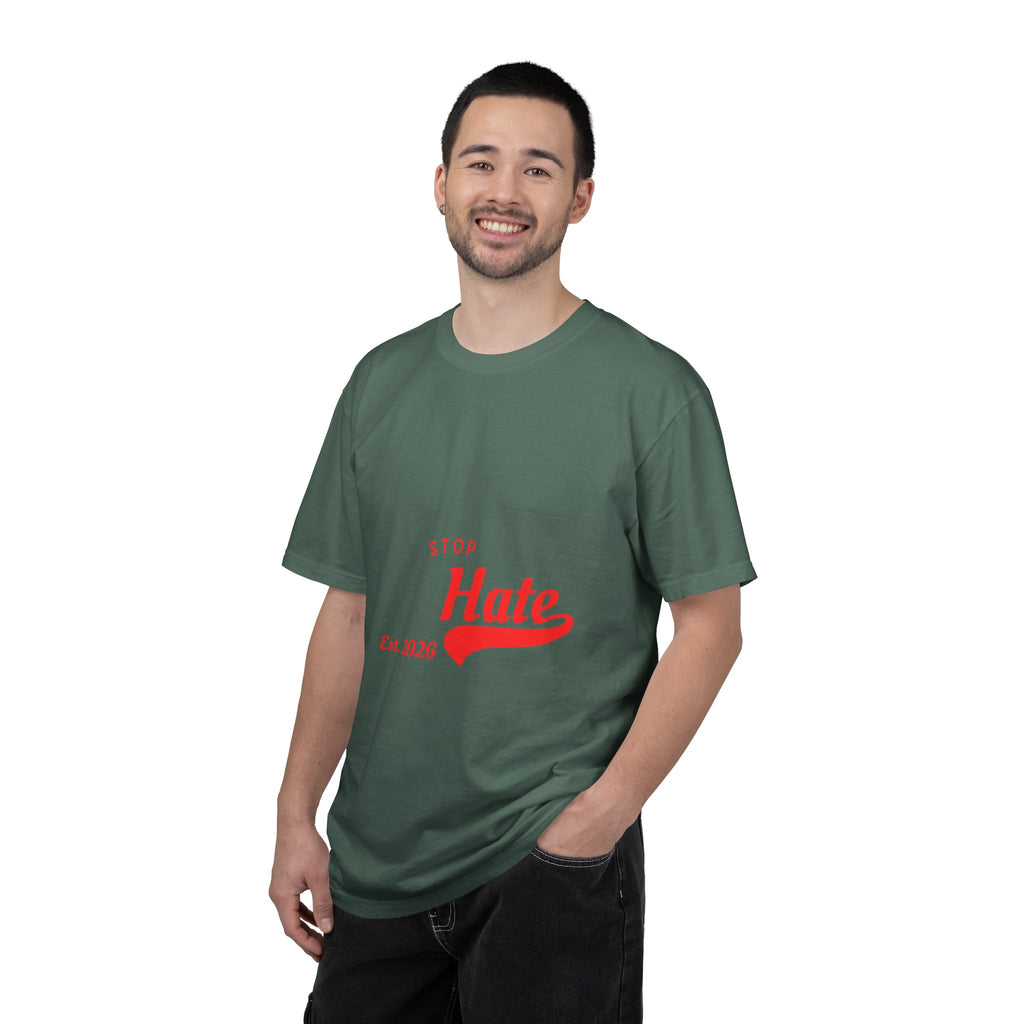 Stop Hate T-Shirt — Retro Script 'Est. 2026' Anti-Hate Graphic Tee