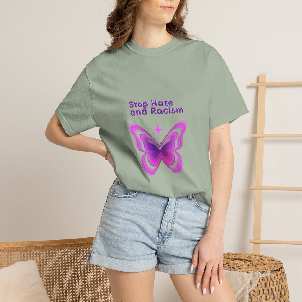 Stop Hate and Racism Butterfly T-Shirt