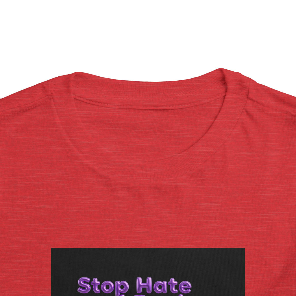 Stop Hate and Racism Toddler Tee — Purple Butterfly Anti-Racism Shirt