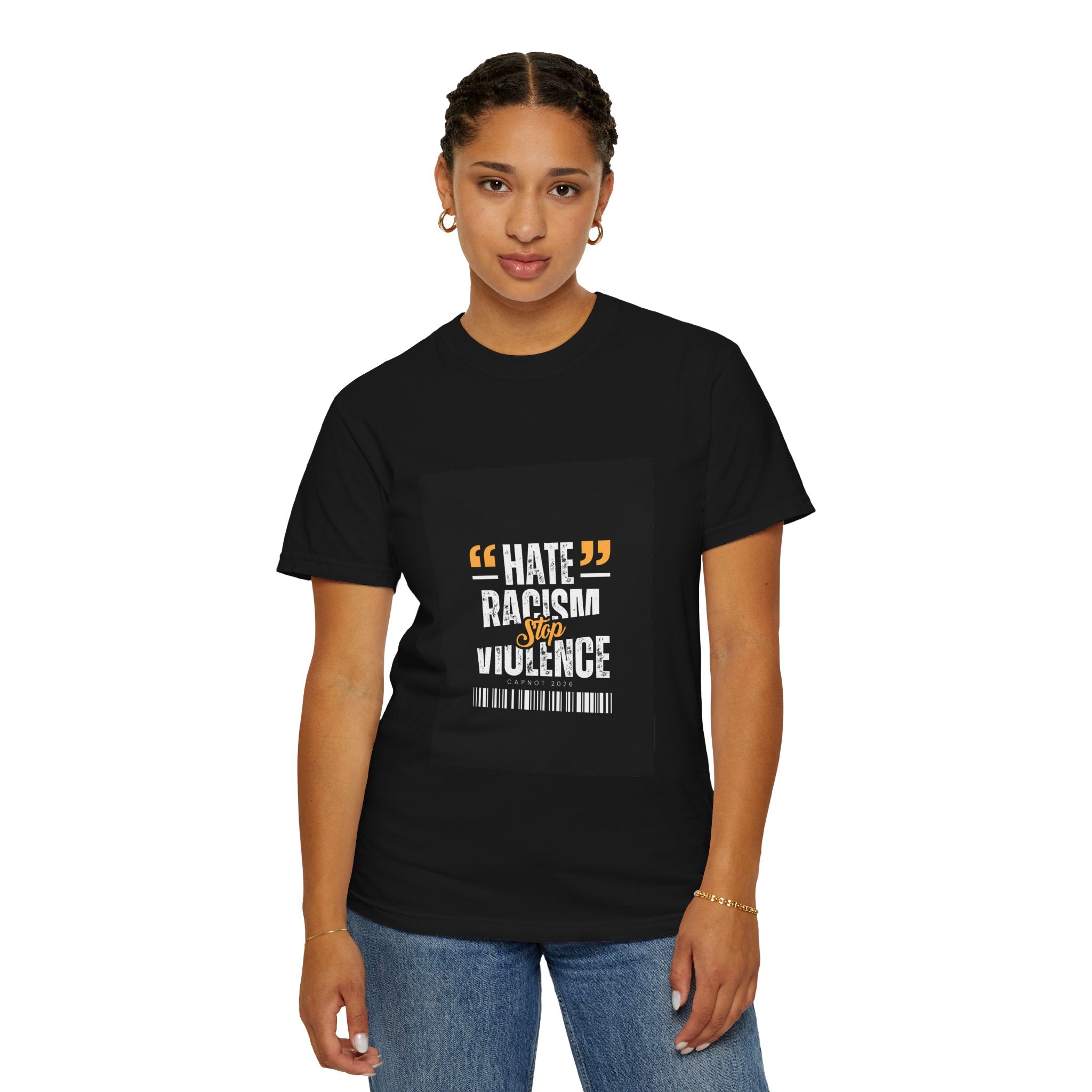 Anti-Racism T-Shirt — "Hate Racism Stop Violence" Graphic Tee