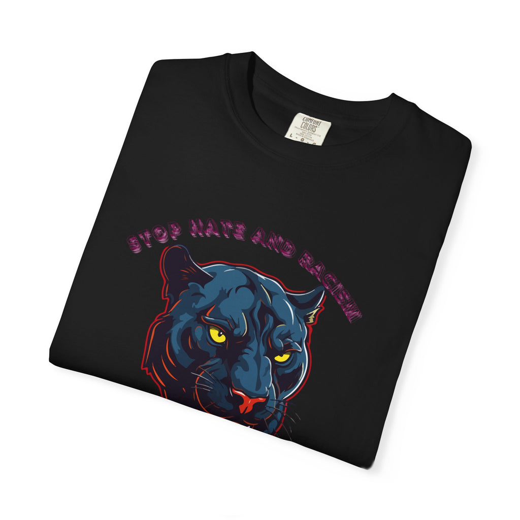 No Violence Panther T-Shirt — Graphic Animal Tee with 'No Violence' Text