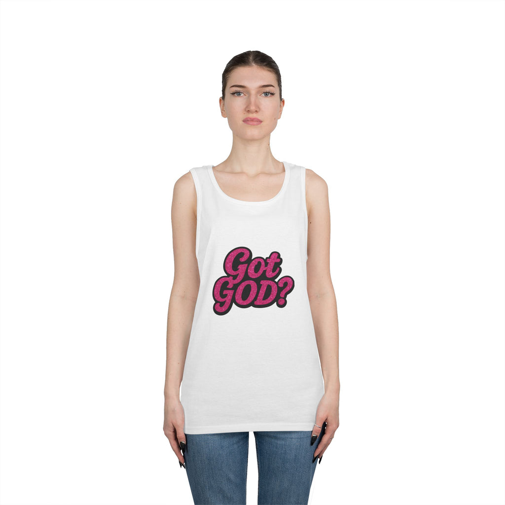 Got God? Pink Retro Graphic Tank Top — Christian Faith Statement Tee
