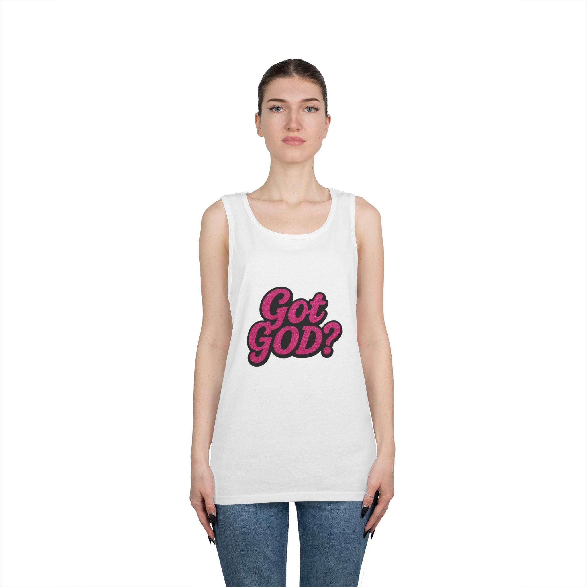 Got God? Pink Retro Graphic Tank Top — Christian Faith Statement Tee