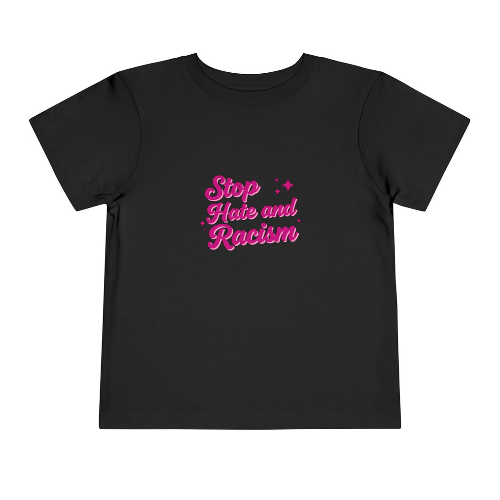 Toddler Tee "Stop Hate and Racism" — Pink Social Justice Kids Shirt