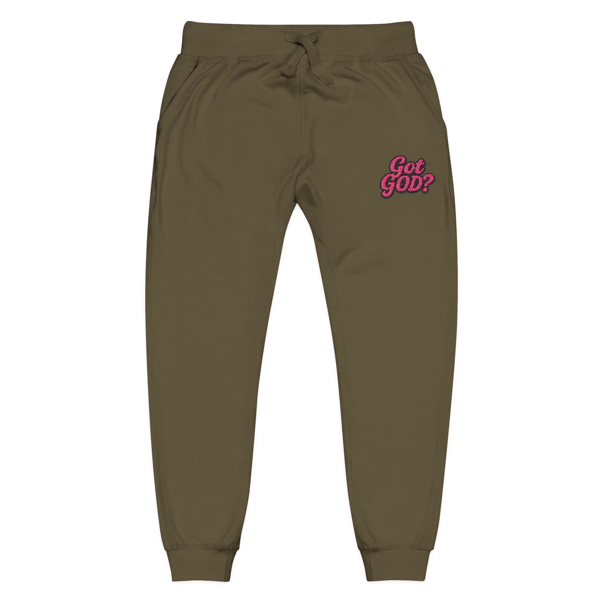 Embroidered 'Get Yours' Fleece Sweatpants — Cozy White Joggers