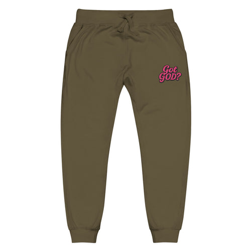 Embroidered 'Get Yours' Fleece Sweatpants — Cozy White Joggers