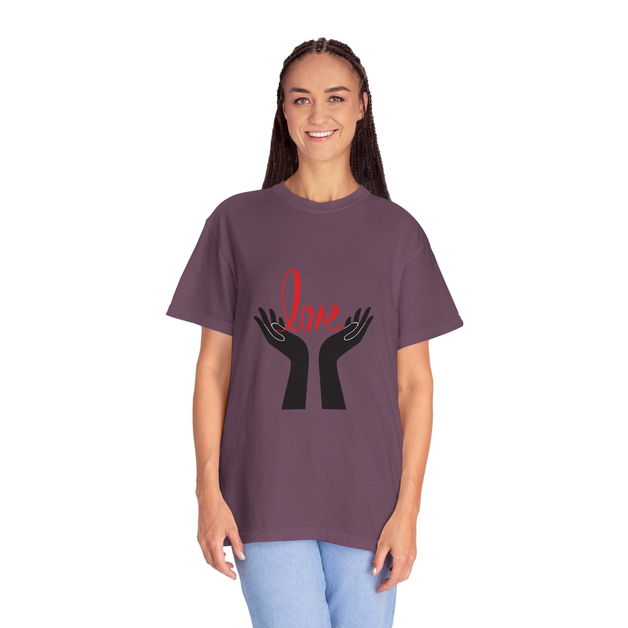 Love Hands T-Shirt — Minimalist Heart Hands Graphic Tee