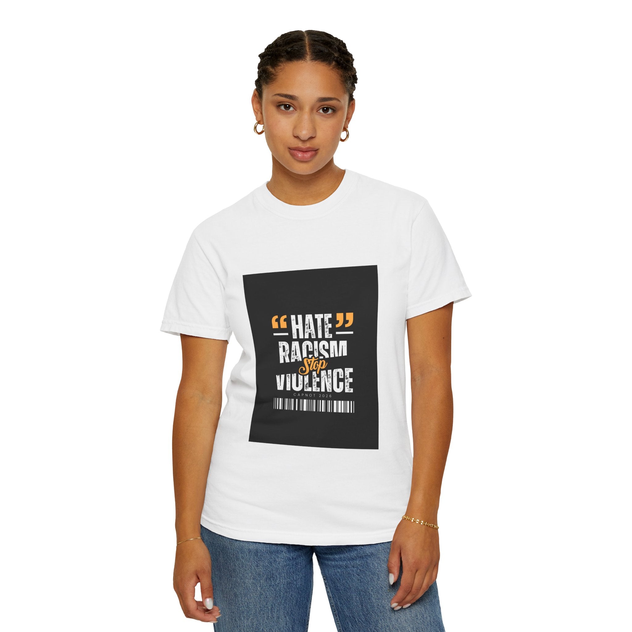 Anti-Racism T-Shirt — "Hate Racism Stop Violence" Graphic Tee